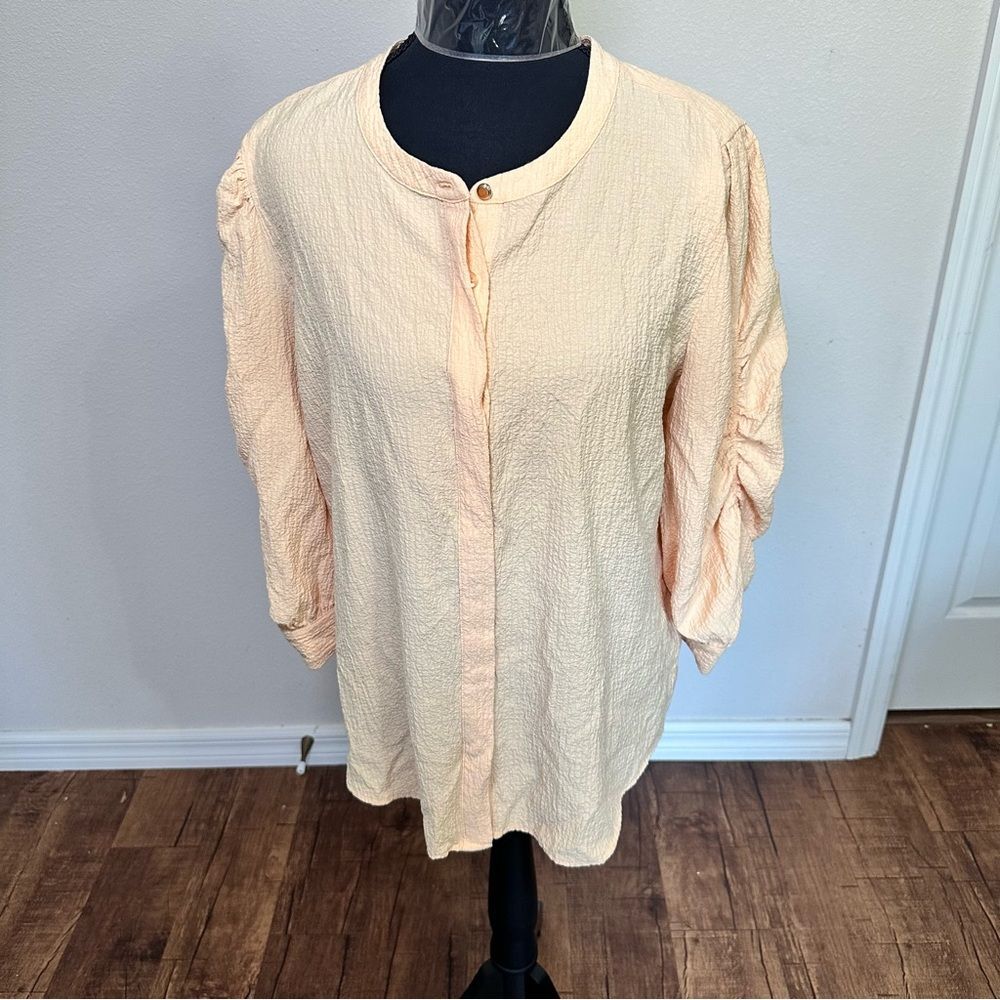 Calvin Klein Peach Puff Sleeve Blouse